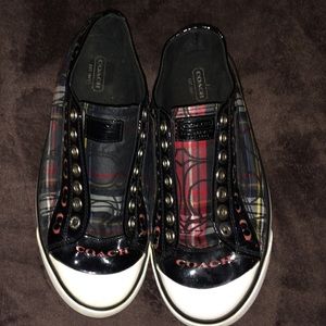 Coach Plaid Tennis Shoes Size 8 1/2
